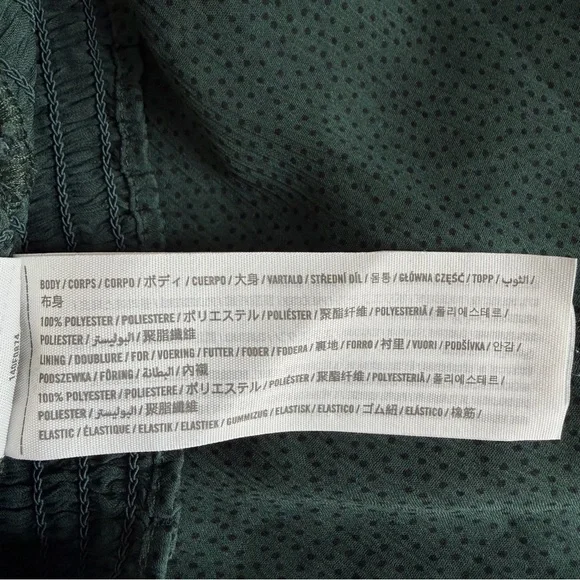 Abercrombie & Fitch Green Long Sleeve Smocked Waist Top Size XS 36158 - Picture 8 of 11